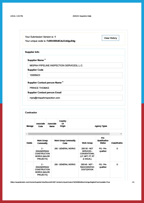 Adnoc Approval Requirements